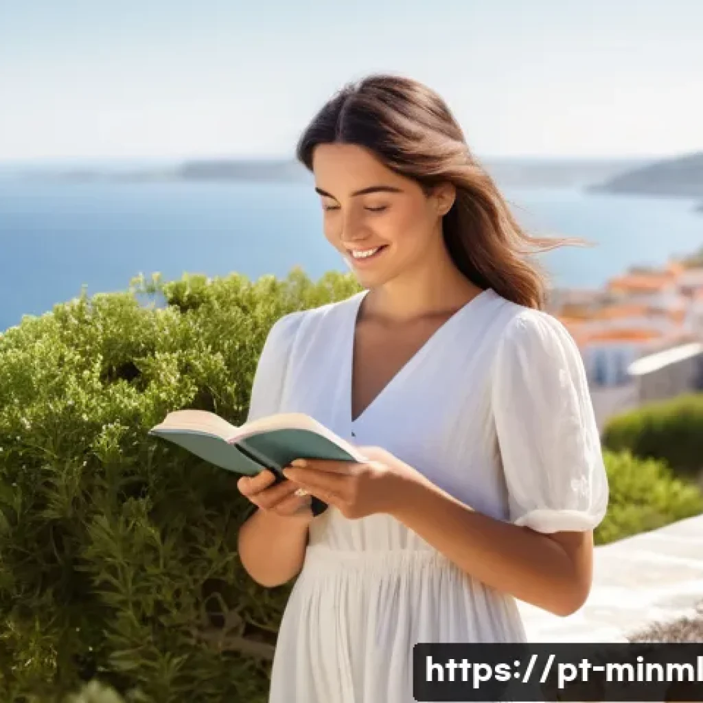 미니멀리즘 경제학의 주요 이론가 소개 - A serene Portuguese woman in her late 20s or early 30s, dressed in simple, elegant yet comfortable c...