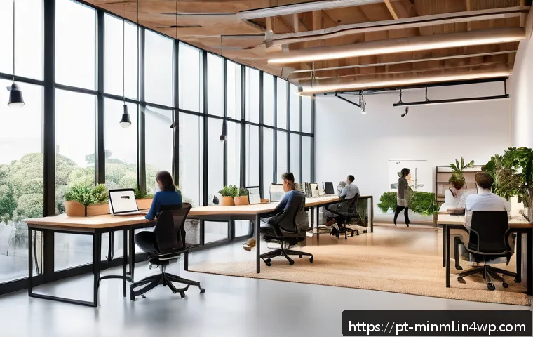 미니멀리즘 경제학과 기술 발전의 상관관계 - A modern Brazilian startup office environment showcasing a diverse team of young professionals colla...